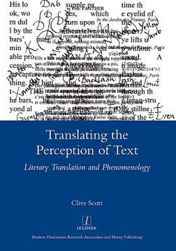 portada Translating the Perception of Text: Literary Translation and Phenomenology (in English)