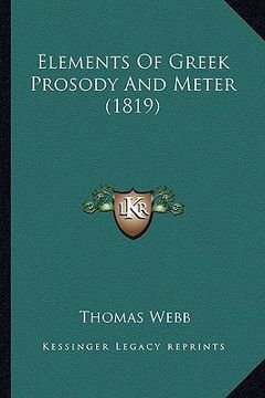 portada elements of greek prosody and meter (1819) (in English)