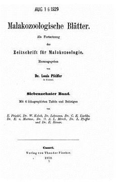 portada Malakozoologische Blätter, Als fortsetzung der Zeitschrift für malakozologie (en Alemán)