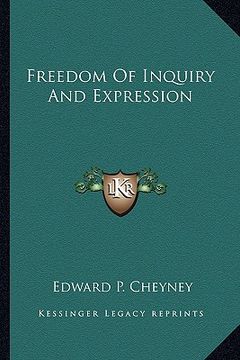 portada freedom of inquiry and expression (in English)