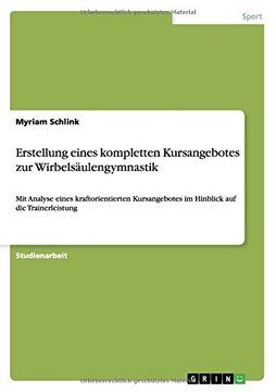 portada Erstellung eines kompletten Kursangebotes zur Wirbelsäulengymnastik (German Edition)