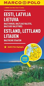 portada Marco Polo Länderkarte Estland, Lettland, Litauen, Baltische Staaten 1: 800. 000 (en Alemán)