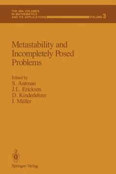 portada metastability and incompletely posed problems (en Inglés)