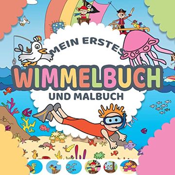 portada Mein Erstes Wimmelbuch und Malbuch für Kinder in Einem - Wimmelbilderbuch und Einfache Ausmalbilder für Kinder ab 1 bis 2 Jahre: Das Neue Wimmelbuch und Kinder Malbuch