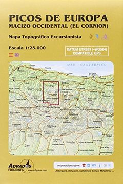 portada Picos de Europa. Macizo Occidental (el Cornión): Mapa Topográfico Excursionista. Escala 1: 25000 (in Spanish)