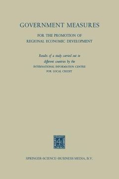 portada Government Measures for the Promotion of Regional Economic Development (en Inglés)