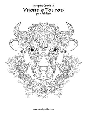 portada Livro para Colorir de Vacas e Touros para Adultos (en Portugués)