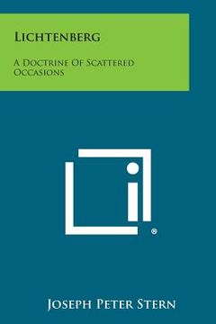 portada Lichtenberg: A Doctrine Of Scattered Occasions (en Inglés)