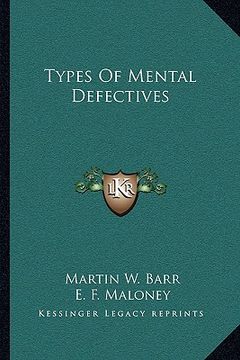 portada types of mental defectives (en Inglés)