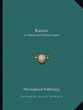 portada karma: it's racial and national aspect (en Inglés)