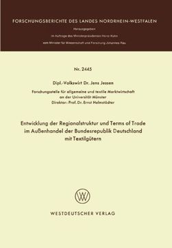 portada Entwicklung der Regionalstruktur und Terms of Trade im Außenhandel der Bundesrepublik Deutschland mit Textilgütern (Forschungsberichte des Landes Nordrhein-Westfalen) (German Edition)