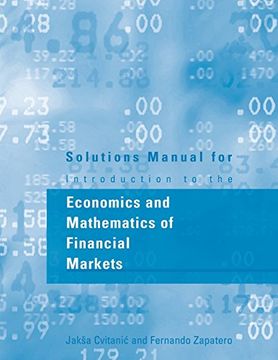 portada Solutions Manual for Introduction to the Economics and Mathematics of Financial Markets (The mit Press) (in English)