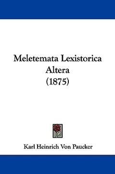 portada meletemata lexistorica altera (1875) (en Inglés)