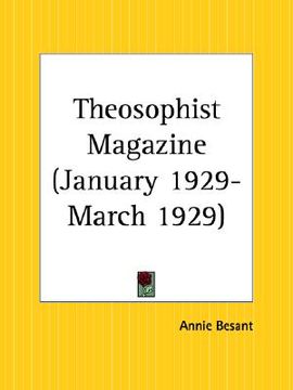 portada theosophist magazine january 1929-march 1929