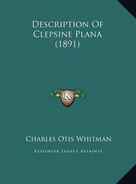portada description of clepsine plana (1891)