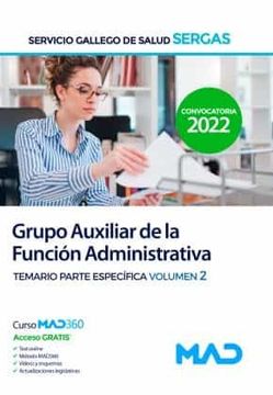 portada Grupo Auxiliar de la Funcion Administrativa del Servicio Gallego de Salud (Sergas). Temario Parte Especifica Volumen 2 (in Spanish)