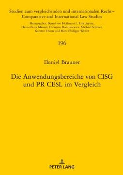 portada Die Anwendungsbereiche Von Cisg Und PR Cesl Im Vergleich (en Alemán)
