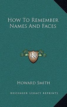 portada how to remember names and faces (en Inglés)