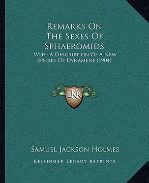 portada remarks on the sexes of sphaeromids: with a description of a new species of dynamene (1904) (en Inglés)