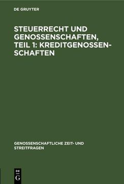 portada Steuerrecht und Genossenschaften, Teil 1: Kreditgenossenschaften (in German)
