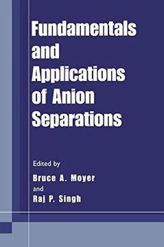 portada Fundamentals and Applications of Anion Separations (en Inglés)