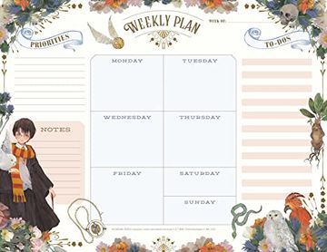 portada Harry Potter: Floral Fantasy Weekly Planner Notepad (en Inglés)