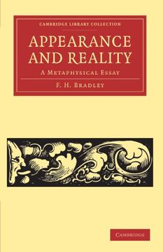 portada Appearance and Reality: A Metaphysical Essay (Cambridge Library Collection - Philosophy) (in English)