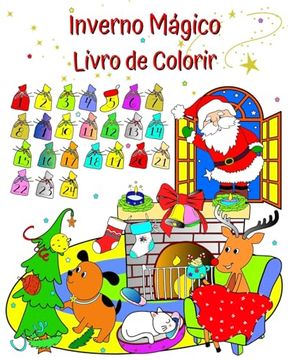 portada Inverno Mágico Livro de Colorir: O maravilhoso livro de colorir de inverno para crianças a partir de 3 anos (en Portugués)
