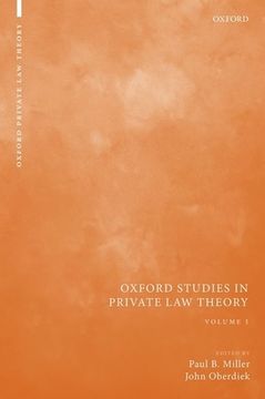 portada Oxford Studies in Private law Theory: Volume i (en Inglés)