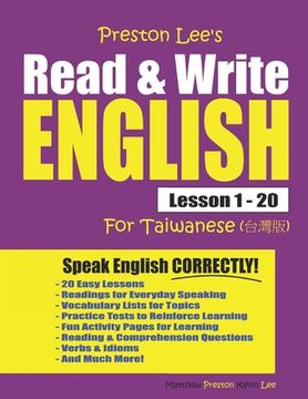 portada Preston Lee's Read & Write English Lesson 1 - 20 For Taiwanese (en Inglés)