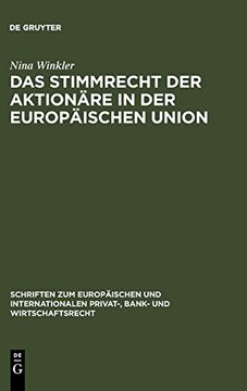 portada Das Stimmrecht der Aktionäre in der Europäischen Union 