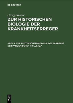 portada Zur Historischen Biologie des Erregers der Pandemischen Influenza (en Alemán)