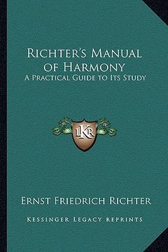 portada richter's manual of harmony: a practical guide to its study