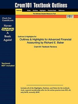 portada studyguide for advanced financial accounting by richard e. baker, isbn 9780073526744
