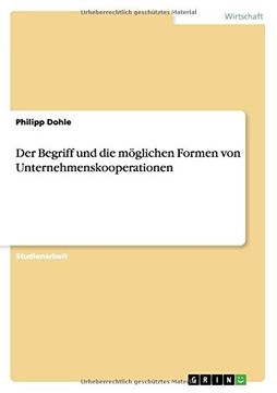 portada Der Begriff und die möglichen Formen von Unternehmenskooperationen (German Edition)