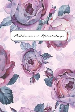 portada Addresses & Birthdays: Watercolor Old-Fashioned Purple Roses (en Inglés)