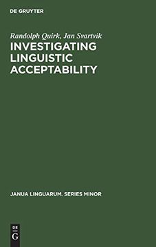 portada Investigating Linguistic Acceptability (Janua Linguarum. Series Minor) (en Inglés)