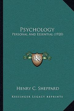 portada psychology: personal and essential (1920) (in English)