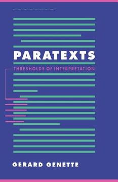 portada Paratexts Paperback: Thresholds of Interpretation (Literature, Culture, Theory) (in English)