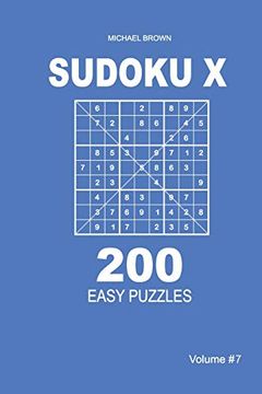 portada Sudoku x - 200 Easy Puzzles 9x9 (Volume 7) (en Inglés)