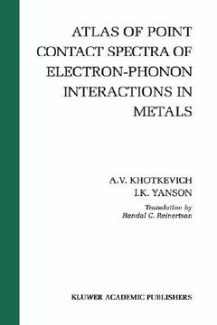 portada atlas of point contact spectra of electron-phonon interactions in metals