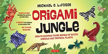 portada Origami Jungle Kit: Create Exciting Paper Models of Exotic Animals and Tropical Plants: Kit With 2 Origami Books, 42 Projects and 98 Origami Papers 
