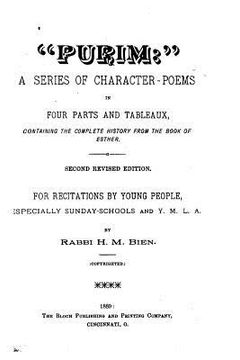 portada Purim, a Series of Character-Poems in Four Parts and Tableaux