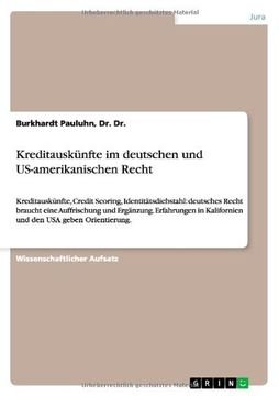 portada Kreditauskünfte im deutschen und US-amerikanischen Recht (German Edition)