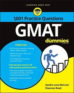 portada 1,001 GMAT Practice Questions for Dummies (en Inglés)
