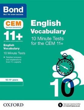 portada Bond 11+: CEM Vocabulary 10 Minute Tests: 10-11 Years (Paperback) (en Inglés)