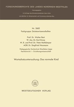portada Wortschatzuntersuchung: Das normale Kind (Forschungsberichte des Landes Nordrhein-Westfalen) (German Edition)