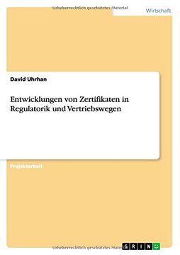 portada Entwicklungen von Zertifikaten in Regulatorik und Vertriebswegen (German Edition)