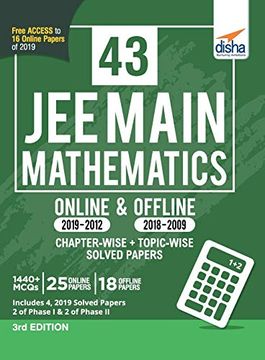 portada 43 JEE Main Mathematics Online (2019-2012) & Offline (2018-2002) Chapter-wise + Topic-wise Solved Papers 3rd Edition (in English)