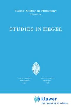 portada studies in hegel: reprint 1960 (en Inglés)